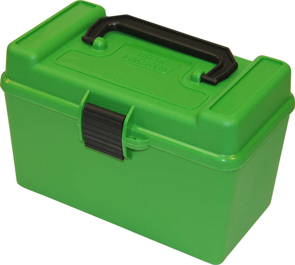 Misc. Accessories MTM Case Gard Ready Series MTM DELUXE AMMO BOX 50 RD HANDLE 7MM REM MAG 300 WIN MAG GREEN
